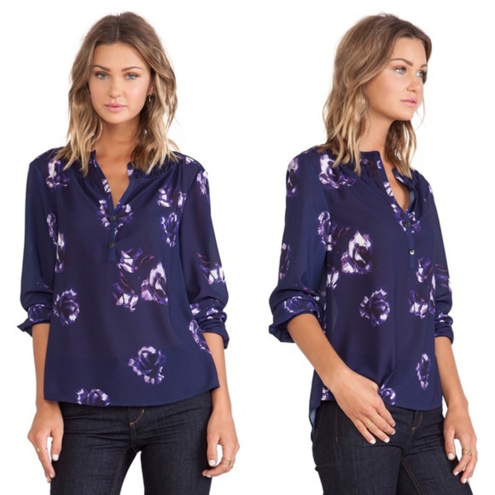 NWOT! Sanctuary purple floral blouse